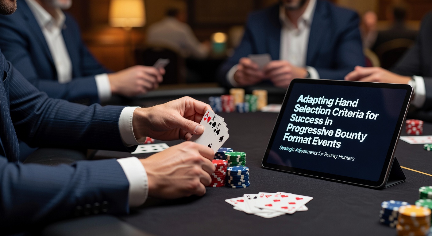 Poker-Spieler analysieren Handselektion in einem Progressive-Bounty-Turnier mit Fokus auf Bounty-Werte und Stack-Tiefen