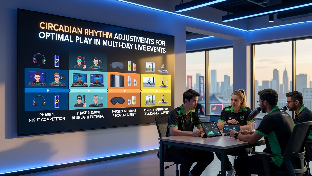 Anpassungstechniken für zirkadiane Rhythmen während Live-Events
