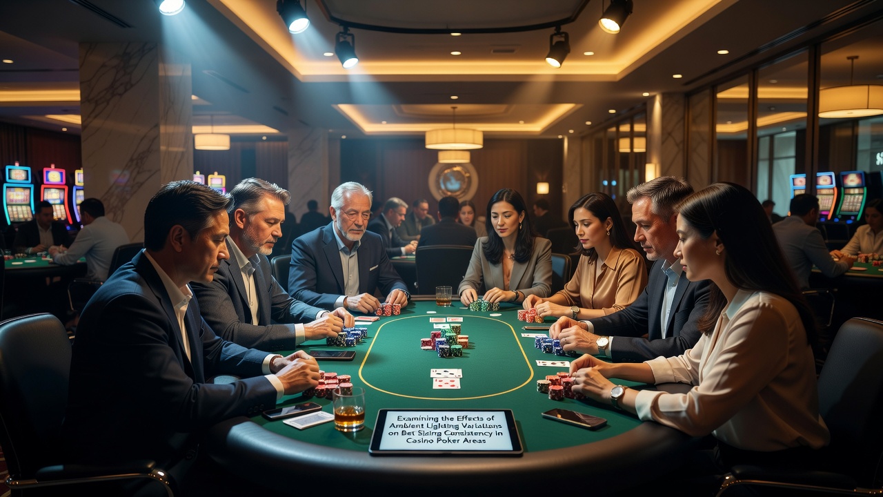Detailaufnahme eines Poker-Tisches unter kontrollierter Beleuchtung mit Messinstrumenten zur Lichtanalyse