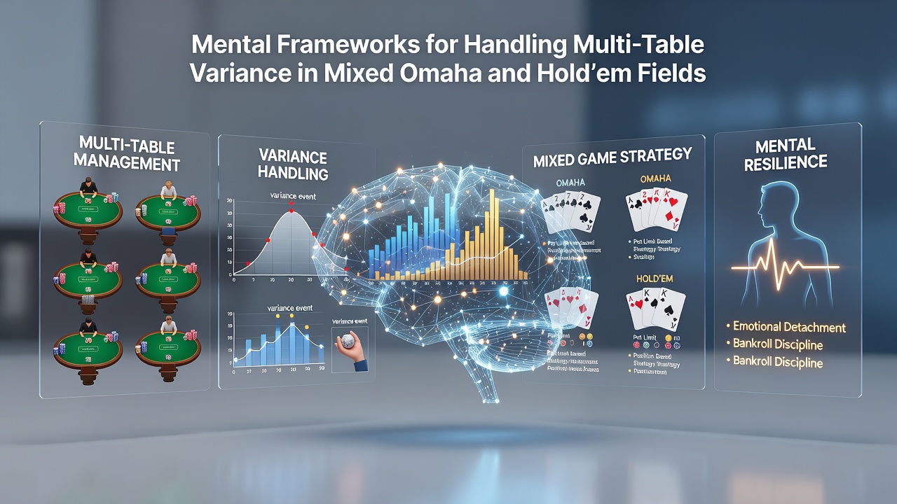 Darstellung von Varianzkurven und mentalen Frameworks bei Multi-Table-Poker-Sessions