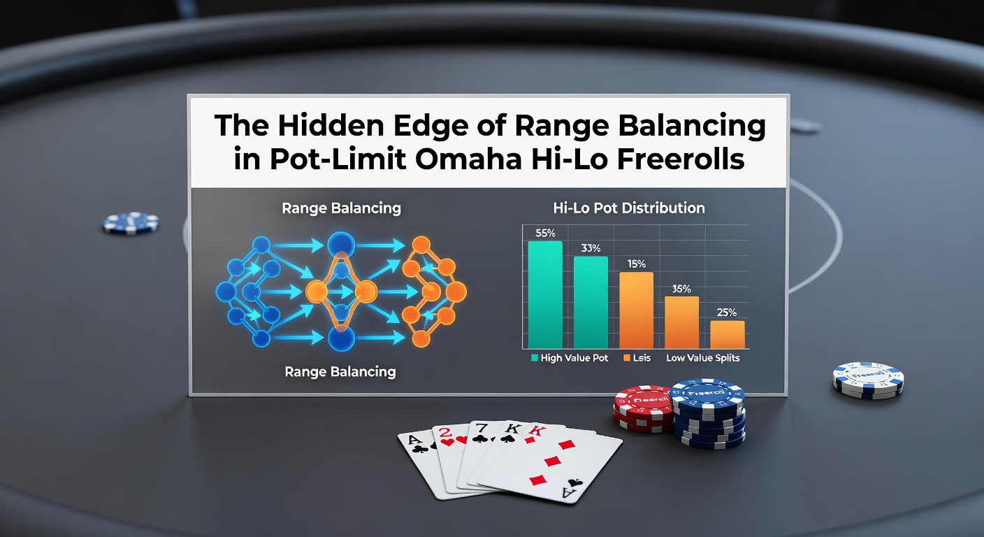 Poker-Spieler analysieren Karten an einem Omaha-Tisch mit Chips und Low-Hand-Potenzial